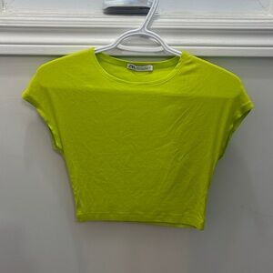 Zara Vibrant Lime Green Crop Top